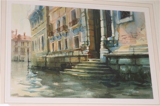 Alexander Cresswell, watercolour, Venetian backwater, signed, 37 x 54cm